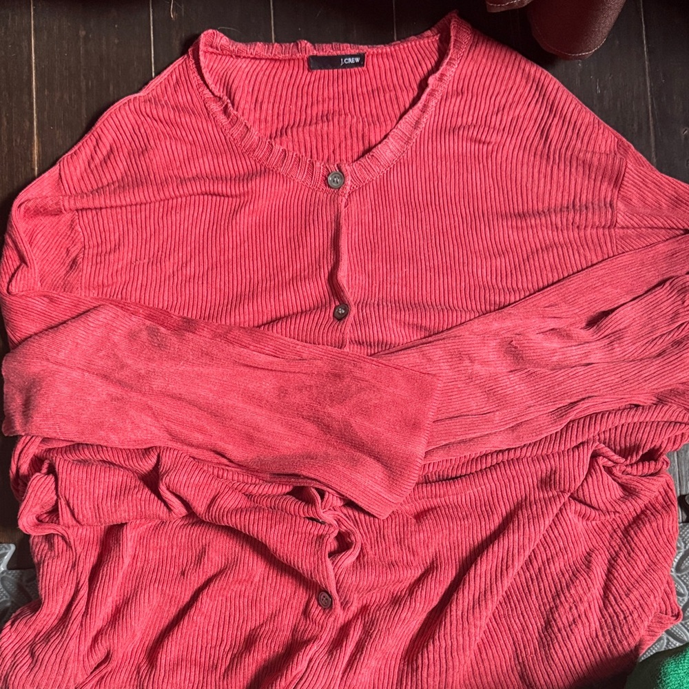 J. Crew Vibrant Red Ribbed Sweater
